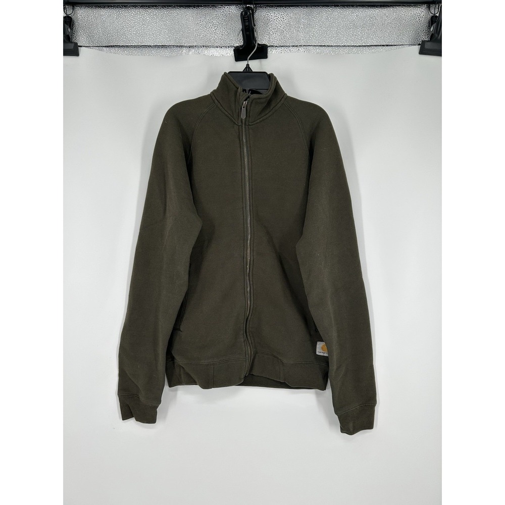 Carhartt Mock Neck Sweatshirt Full Zip Up Jacket K350 OLV Olive Green Mens Small